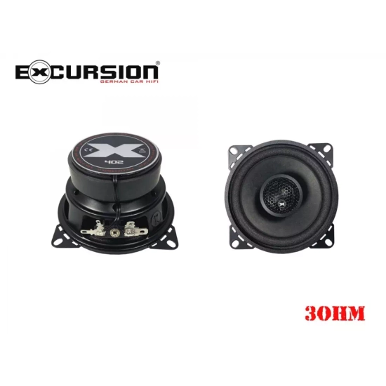 Excursion SHX-402  2-drożne współosiowe głośniki samochodowe o średnicy 100mm, tweetery 19mm - 3ohm, 50/125W, 88dB, 60-20000Hz, głębokość 54mm